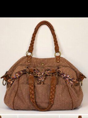 Anthropologie Deux Lux Boho Tote Weekender Travel Bag Floral Lined Large